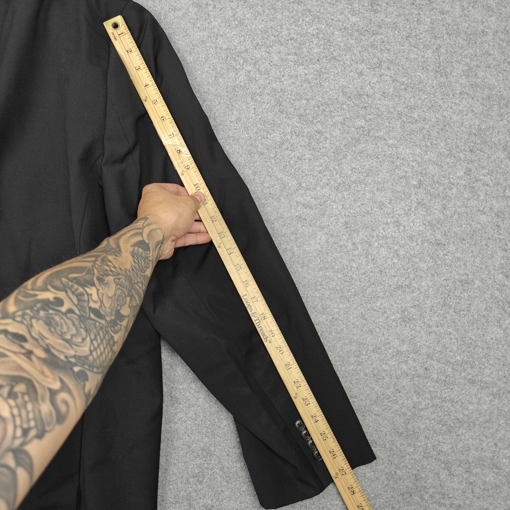 Pronto Uomo Blazer Mens 60L Big & Tall Black Wool Two Button Sport Coat Jacket - Picture 13 of 14